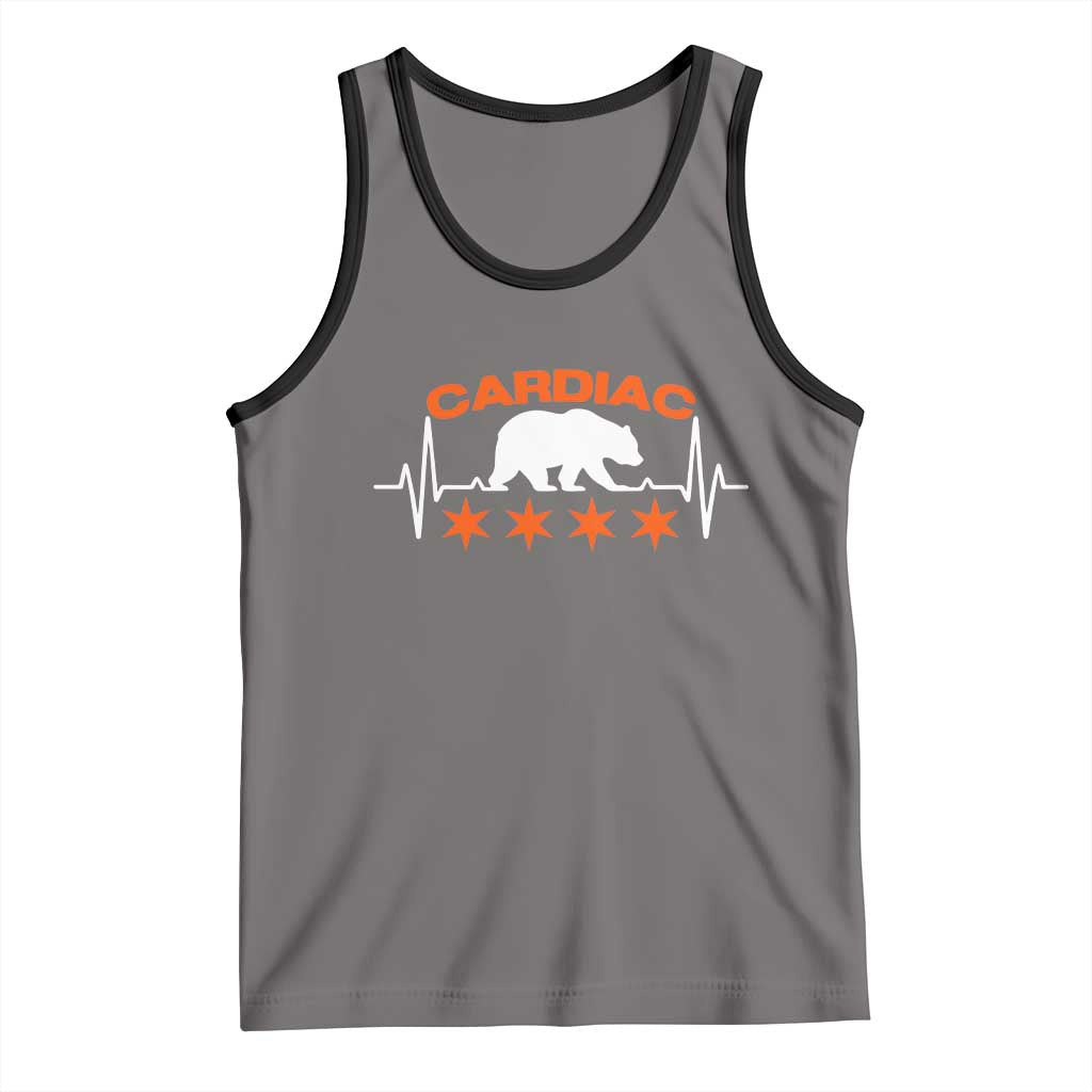 Cardiac Bear Heart Rate Tank Top Funny Heart-Stopping Game Day Sport Fans TS02 Deep Heather Black Print Your Wear