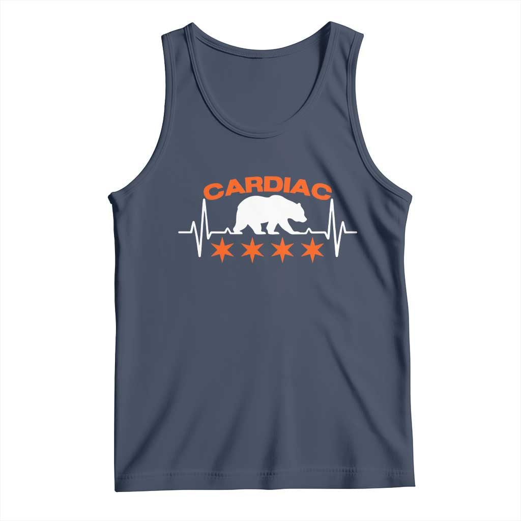 Cardiac Bear Heart Rate Tank Top Funny Heart-Stopping Game Day Sport Fans TS02 Navy Print Your Wear