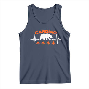 Cardiac Bear Heart Rate Tank Top Funny Heart-Stopping Game Day Sport Fans TS02 Navy Print Your Wear