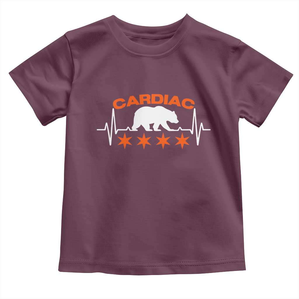 Cardiac Bear Heart Rate Toddler T Shirt Funny Heart-Stopping Game Day Sport Fans TS02 Maroon Print Your Wear