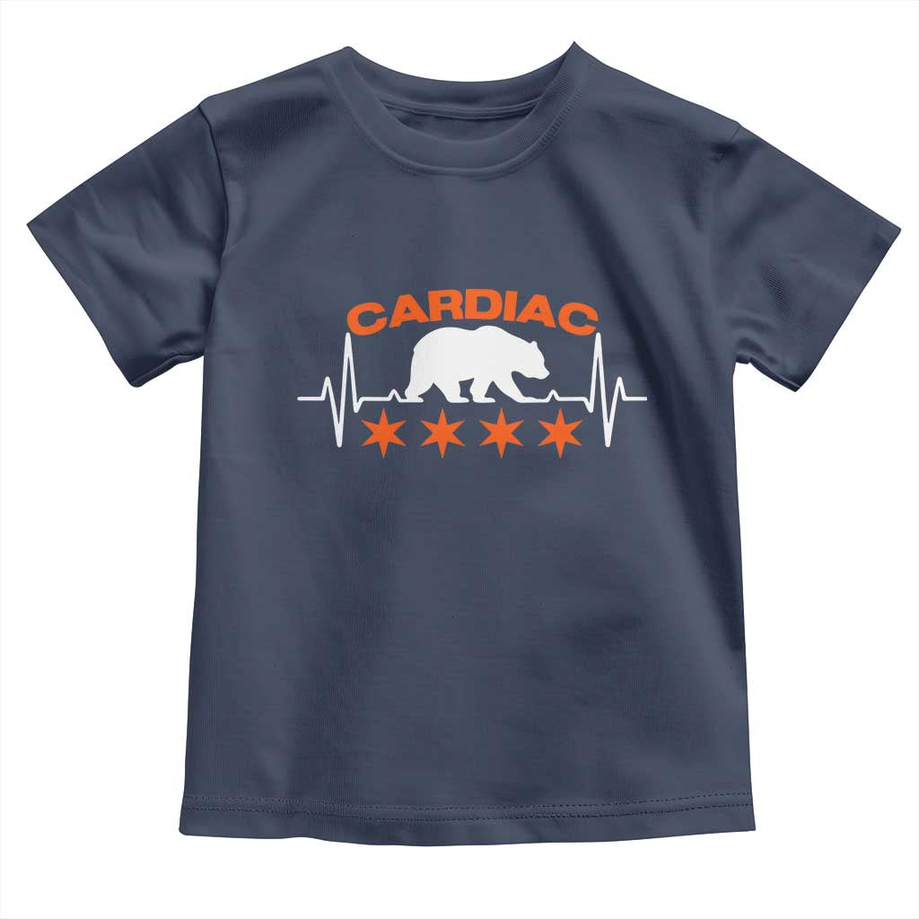 Cardiac Bear Heart Rate Toddler T Shirt Funny Heart-Stopping Game Day Sport Fans TS02 Navy Print Your Wear