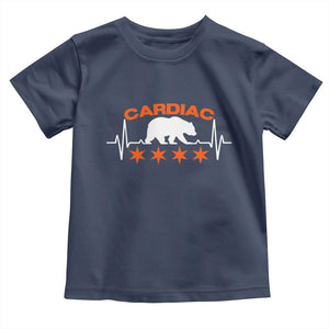 Cardiac Bear Heart Rate Toddler T Shirt Funny Heart-Stopping Game Day Sport Fans TS02 Navy Print Your Wear
