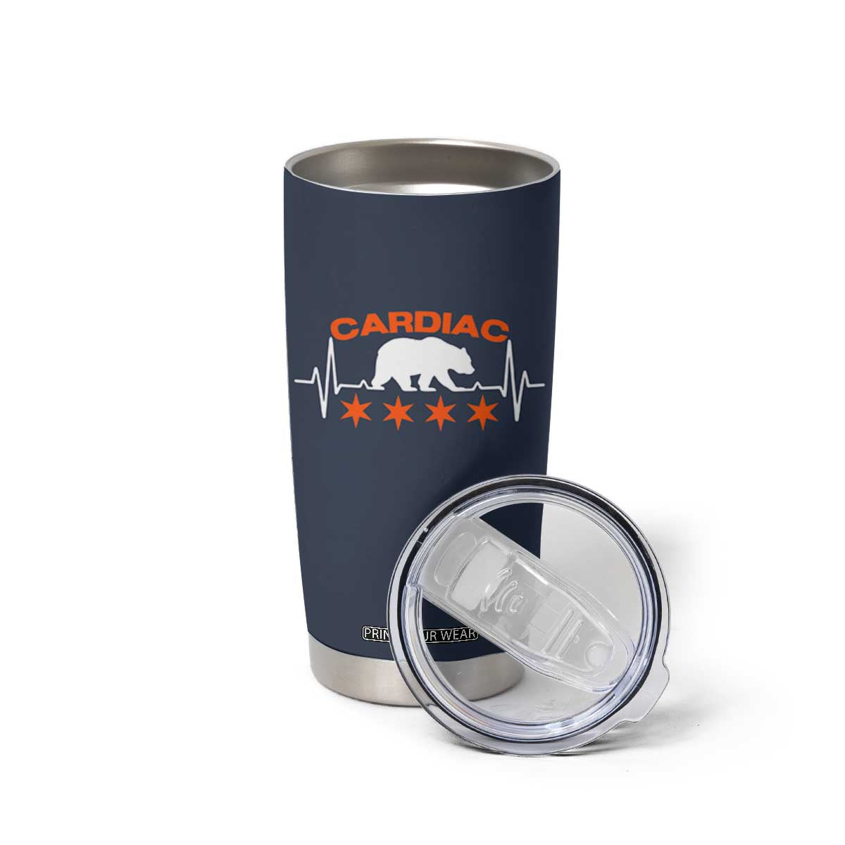 Cardiac Bear Heart Rate Tumbler Cup Funny Heart-Stopping Game Day Sport Fans TS02 Print Your Wear