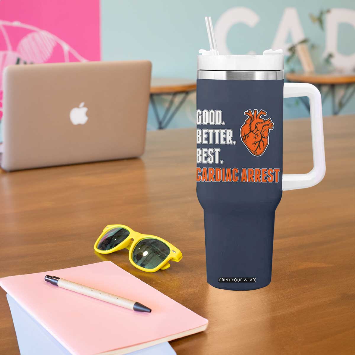 Good Better Best Cardiac Arrest Heart Graphic Tumbler With Handle Funny Heart-Stopping Game Day Sport Fans TS02 Print Your Wear
