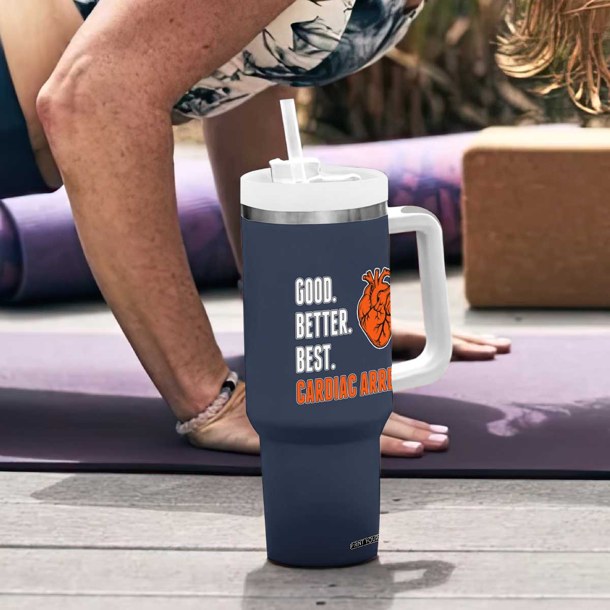 Good Better Best Cardiac Arrest Heart Graphic Tumbler With Handle Funny Heart-Stopping Game Day Sport Fans TS02 Print Your Wear