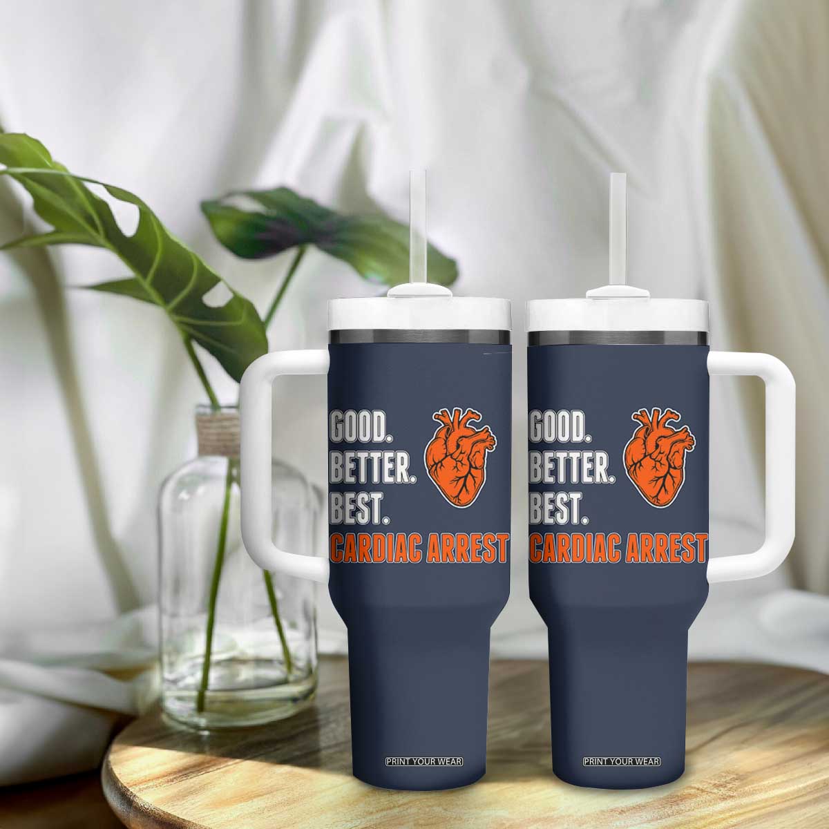 Good Better Best Cardiac Arrest Heart Graphic Tumbler With Handle Funny Heart-Stopping Game Day Sport Fans TS02 Print Your Wear