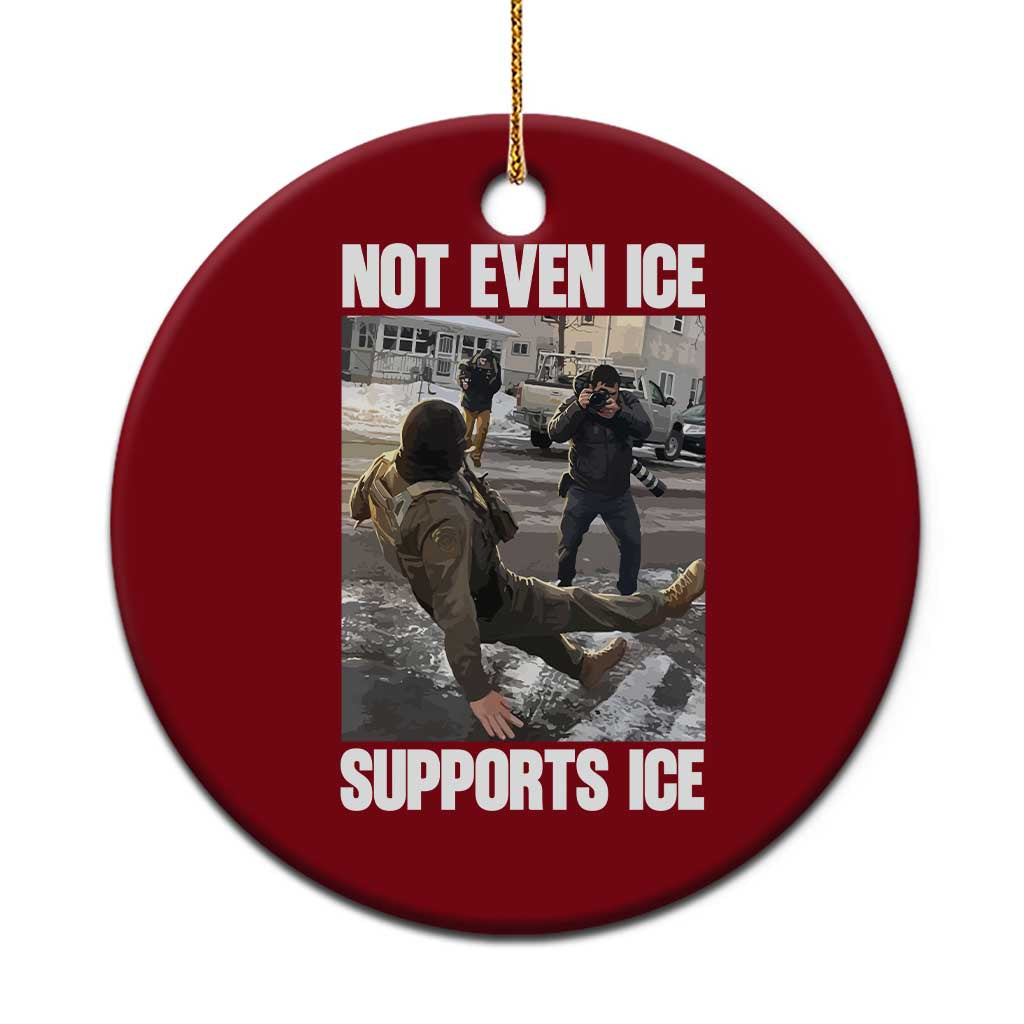 Not Even Ice Supports Ice Ceramic Ornament Viral Political Ice Slipping Meme Against Ice Satire TS02 1pc Red Print Your Wear