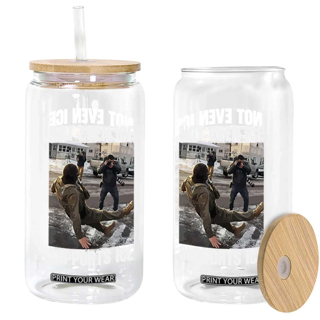 Not Even Ice Supports Ice Glass Can Viral Political Ice Slipping Meme Against Ice Satire TS02 Print Your Wear