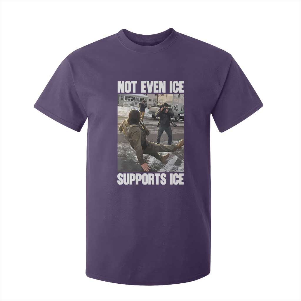 Not Even Ice Supports Ice T Shirt For Kid Viral Political Ice Slipping Meme Against Ice Satire TS02 Purple Print Your Wear