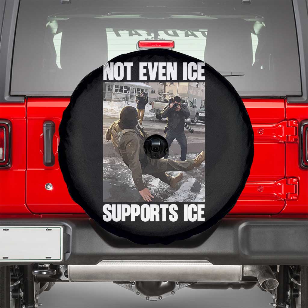 Not Even Ice Supports Ice Spare Tire Cover Viral Political Ice Slipping Meme Against Ice Satire TS02 Black Print Your Wear