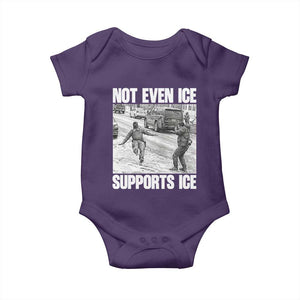 Not Even Ice Supports Ice Baby Onesie Viral Political Ice Slipping Captured Meme Against Ice TS02 Purple Print Your Wear