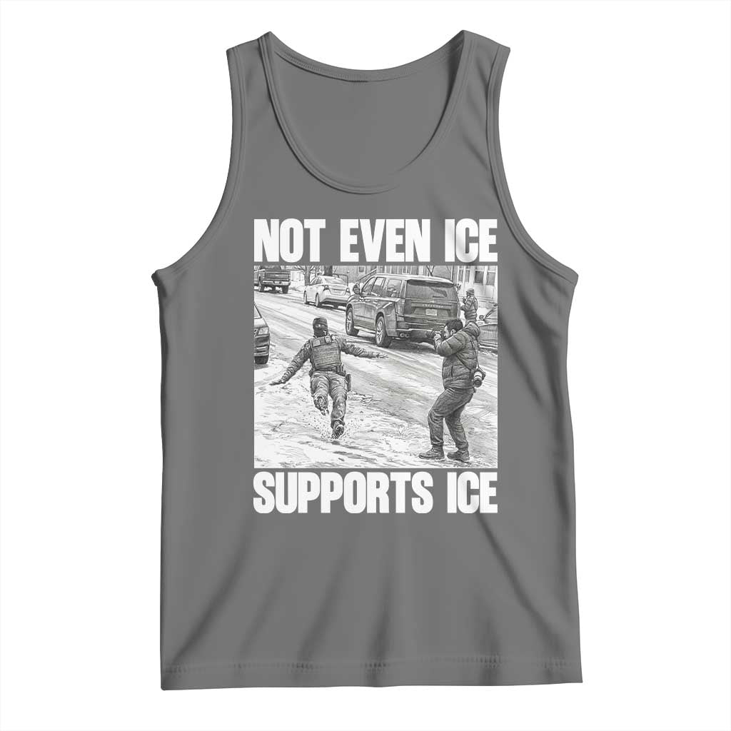 Not Even Ice Supports Ice Tank Top Viral Political Ice Slipping Captured Meme Against Ice TS02 Black Heather Print Your Wear