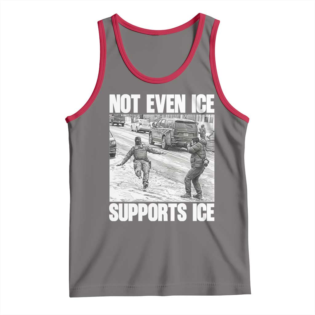 Not Even Ice Supports Ice Tank Top Viral Political Ice Slipping Captured Meme Against Ice TS02 Deep Heather Red Print Your Wear