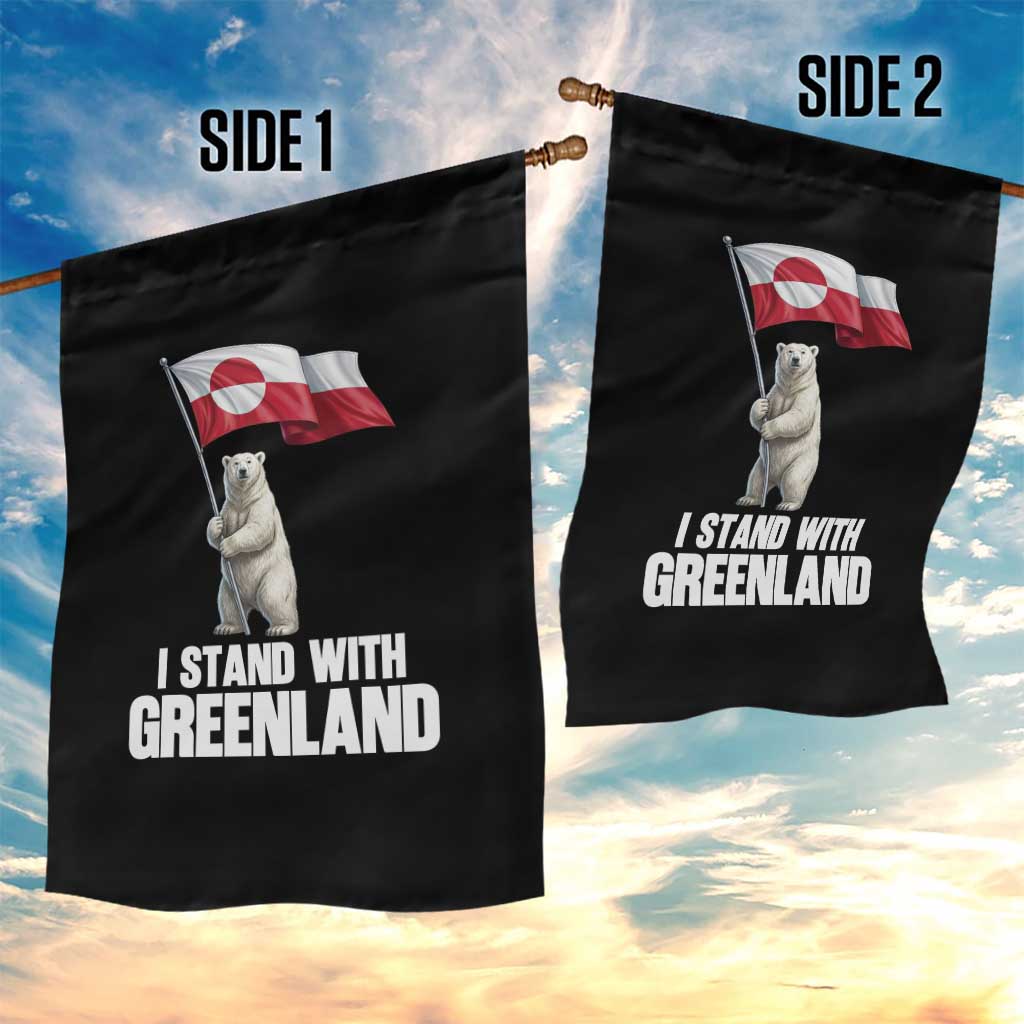I Stand With Greenland Garden Flag Cute Polar Bear Holding Flag Political Support TS02 Print Your Wear