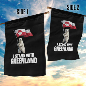 I Stand With Greenland Garden Flag Cute Polar Bear Holding Flag Political Support TS02 Print Your Wear