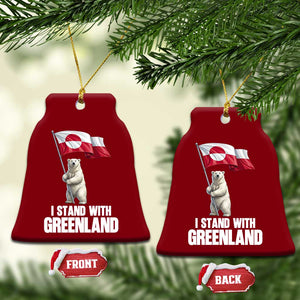 I Stand With Greenland Ceramic Ornament Cute Polar Bear Holding Flag Political Support TS02 Print Your Wear