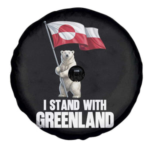 I Stand With Greenland Spare Tire Cover Cute Polar Bear Holding Flag Political Support TS02 Print Your Wear