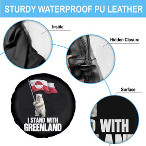 I Stand With Greenland Spare Tire Cover Cute Polar Bear Holding Flag Political Support TS02 Print Your Wear