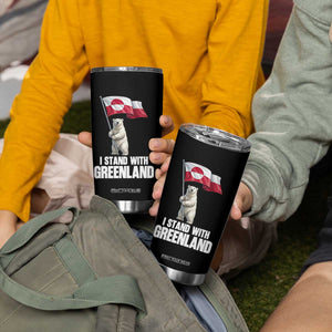 I Stand With Greenland Tumbler Cup Cute Polar Bear Holding Flag Political Support TS02 Print Your Wear