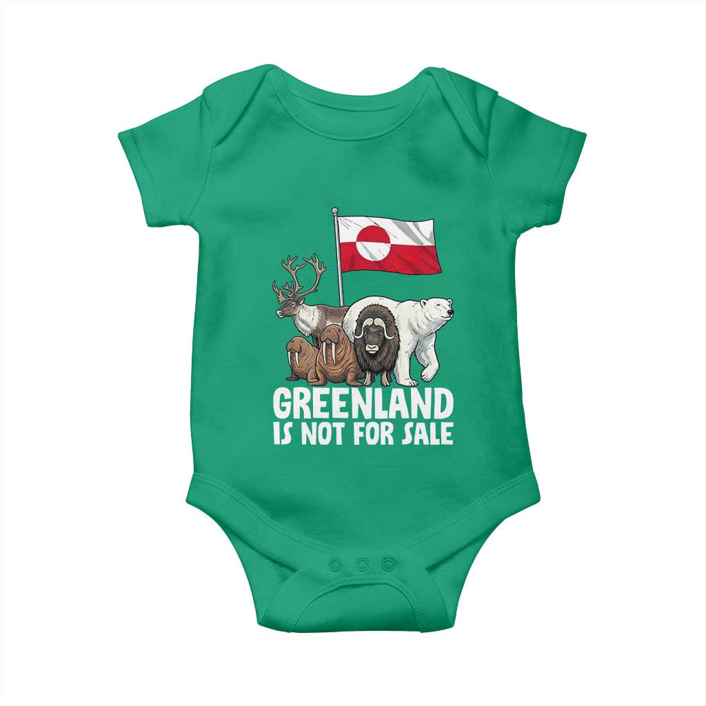 Greenland Is Not For Sale Baby Onesie Arctic Animal Resist Protest Greenland Flag TS02 Irish Green Print Your Wear