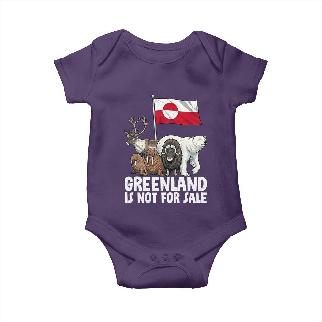 Greenland Is Not For Sale Baby Onesie Arctic Animal Resist Protest Greenland Flag TS02 Purple Print Your Wear