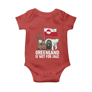Greenland Is Not For Sale Baby Onesie Arctic Animal Resist Protest Greenland Flag TS02 Red Print Your Wear