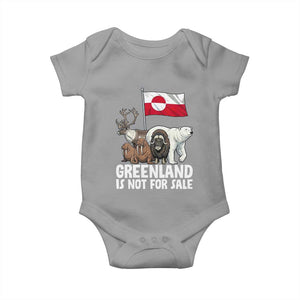 Greenland Is Not For Sale Baby Onesie Arctic Animal Resist Protest Greenland Flag TS02 Sport Gray Print Your Wear