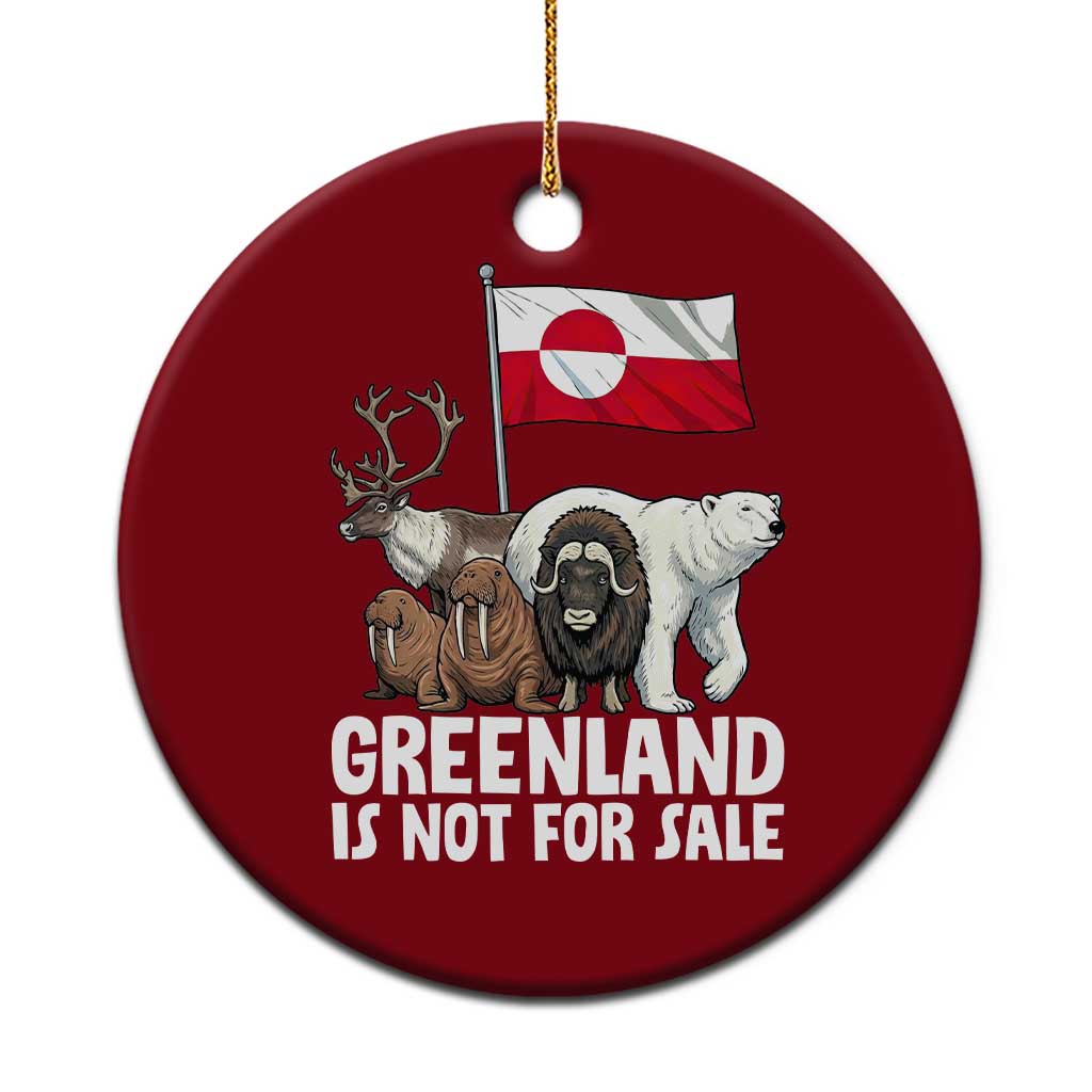 Greenland Is Not For Sale Ceramic Ornament Arctic Animal Resist Protest Greenland Flag TS02 1pc Red Print Your Wear