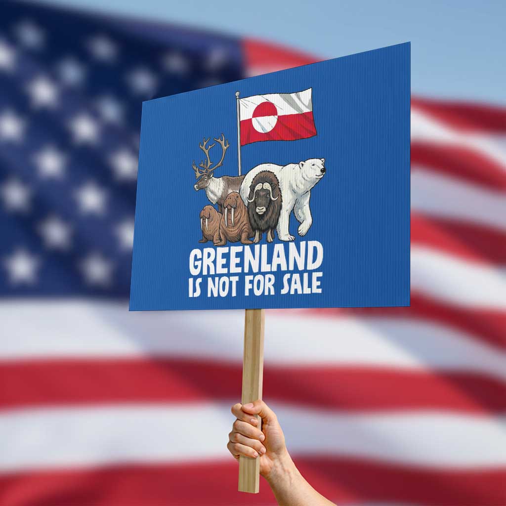 Greenland Is Not For Sale Protest Sign Arctic Animal Resist Protest Greenland Flag TS02 Horizontal 18