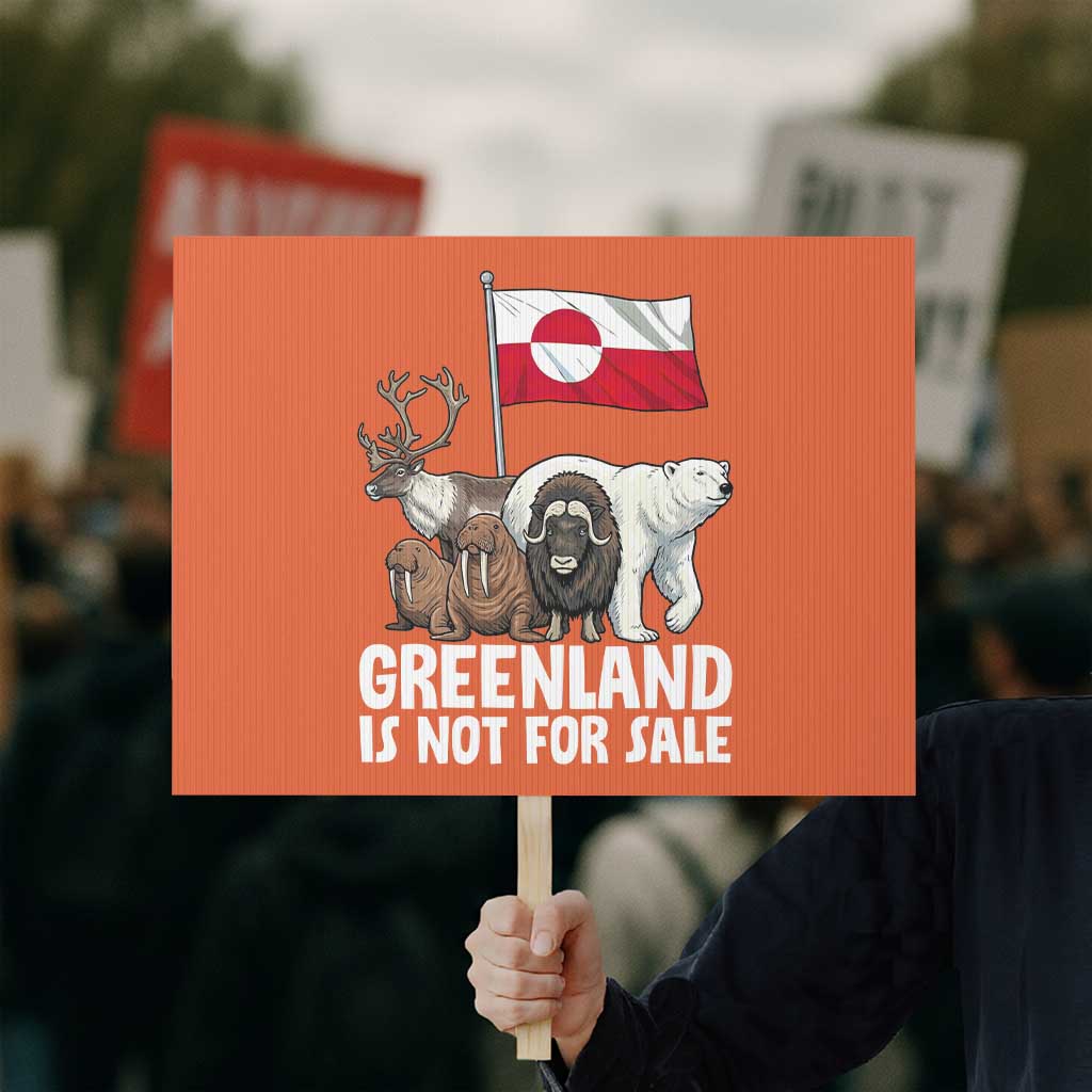 Greenland Is Not For Sale Protest Sign Arctic Animal Resist Protest Greenland Flag TS02 Horizontal 18
