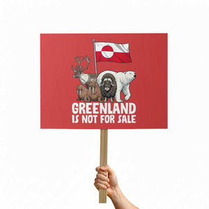 Greenland Is Not For Sale Protest Sign Arctic Animal Resist Protest Greenland Flag TS02 Horizontal 18" × 24" Red Print Your Wear