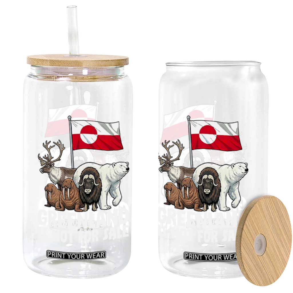 Greenland Is Not For Sale Glass Can Arctic Animal Resist Protest Greenland Flag TS02 Print Your Wear