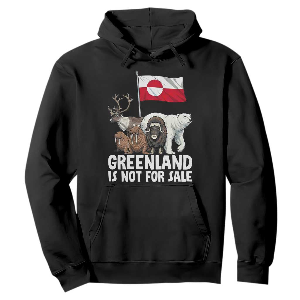 Greenland Is Not For Sale Hoodie Arctic Animal Resist Protest Greenland Flag TS02 Black Print Your Wear