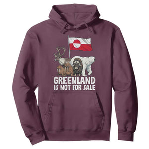 Greenland Is Not For Sale Hoodie Arctic Animal Resist Protest Greenland Flag TS02 Maroon Print Your Wear