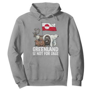 Greenland Is Not For Sale Hoodie Arctic Animal Resist Protest Greenland Flag TS02 Sport Gray Print Your Wear
