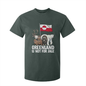 Greenland Is Not For Sale T Shirt For Kid Arctic Animal Resist Protest Greenland Flag TS02 Dark Forest Green Print Your Wear