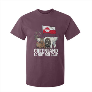 Greenland Is Not For Sale T Shirt For Kid Arctic Animal Resist Protest Greenland Flag TS02 Maroon Print Your Wear