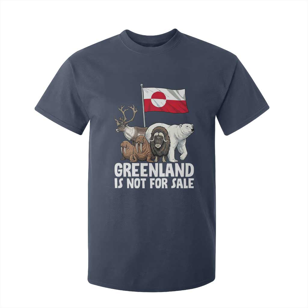 Greenland Is Not For Sale T Shirt For Kid Arctic Animal Resist Protest Greenland Flag TS02 Navy Print Your Wear