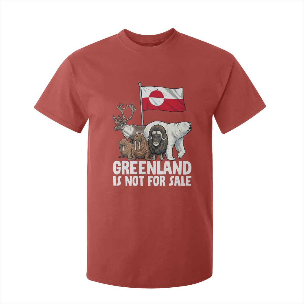 Greenland Is Not For Sale T Shirt For Kid Arctic Animal Resist Protest Greenland Flag TS02 Red Print Your Wear