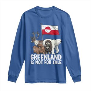 Greenland Is Not For Sale Long Sleeve Shirt Arctic Animal Resist Protest Greenland Flag TS02 Royal Blue Print Your Wear