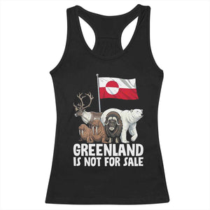 Greenland Is Not For Sale Racerback Tank Top Arctic Animal Resist Protest Greenland Flag TS02 Black Print Your Wear