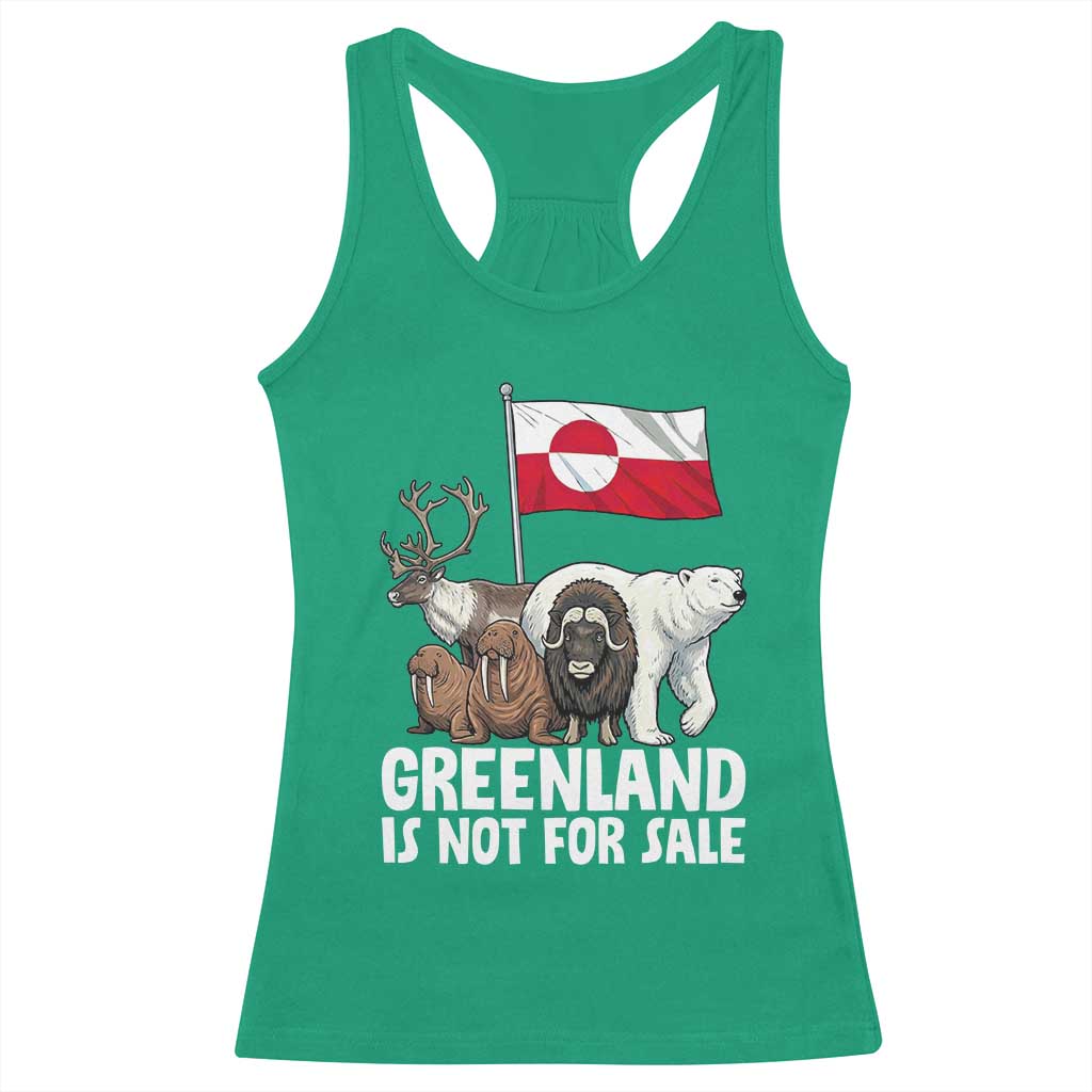 Greenland Is Not For Sale Racerback Tank Top Arctic Animal Resist Protest Greenland Flag TS02 Irish Green Print Your Wear