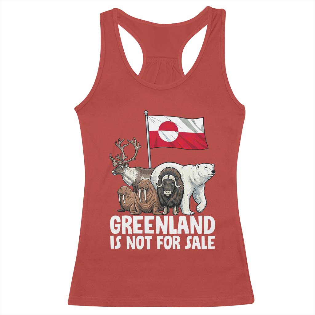 Greenland Is Not For Sale Racerback Tank Top Arctic Animal Resist Protest Greenland Flag TS02 Red Print Your Wear