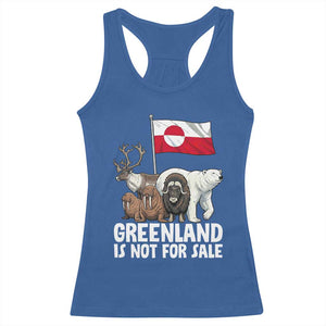 Greenland Is Not For Sale Racerback Tank Top Arctic Animal Resist Protest Greenland Flag TS02 Royal Blue Print Your Wear