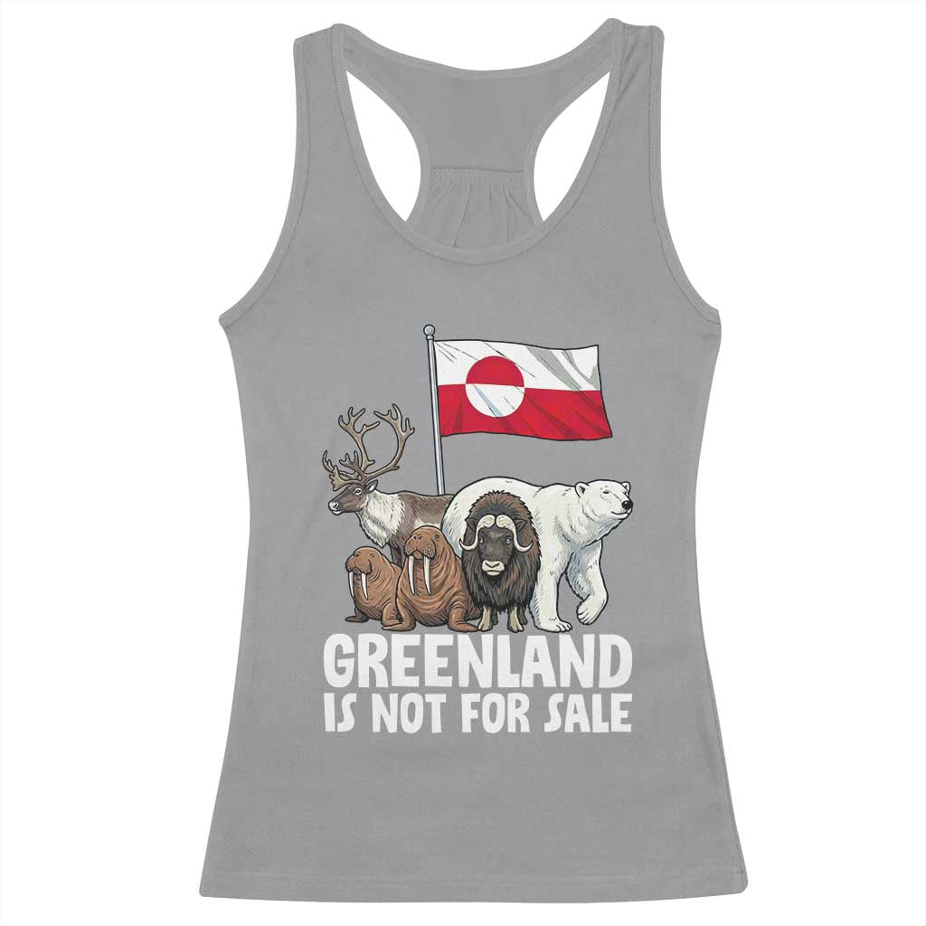Greenland Is Not For Sale Racerback Tank Top Arctic Animal Resist Protest Greenland Flag TS02 Sport Gray Print Your Wear
