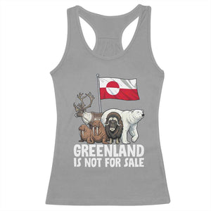 Greenland Is Not For Sale Racerback Tank Top Arctic Animal Resist Protest Greenland Flag TS02 Sport Gray Print Your Wear