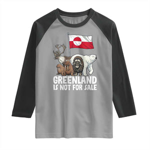 Greenland Is Not For Sale Raglan Shirt Arctic Animal Resist Protest Greenland Flag TS02 Sport Gray Black Print Your Wear