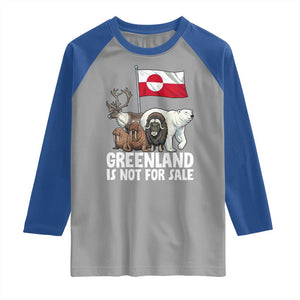 Greenland Is Not For Sale Raglan Shirt Arctic Animal Resist Protest Greenland Flag TS02 Sport Gray Royal Print Your Wear