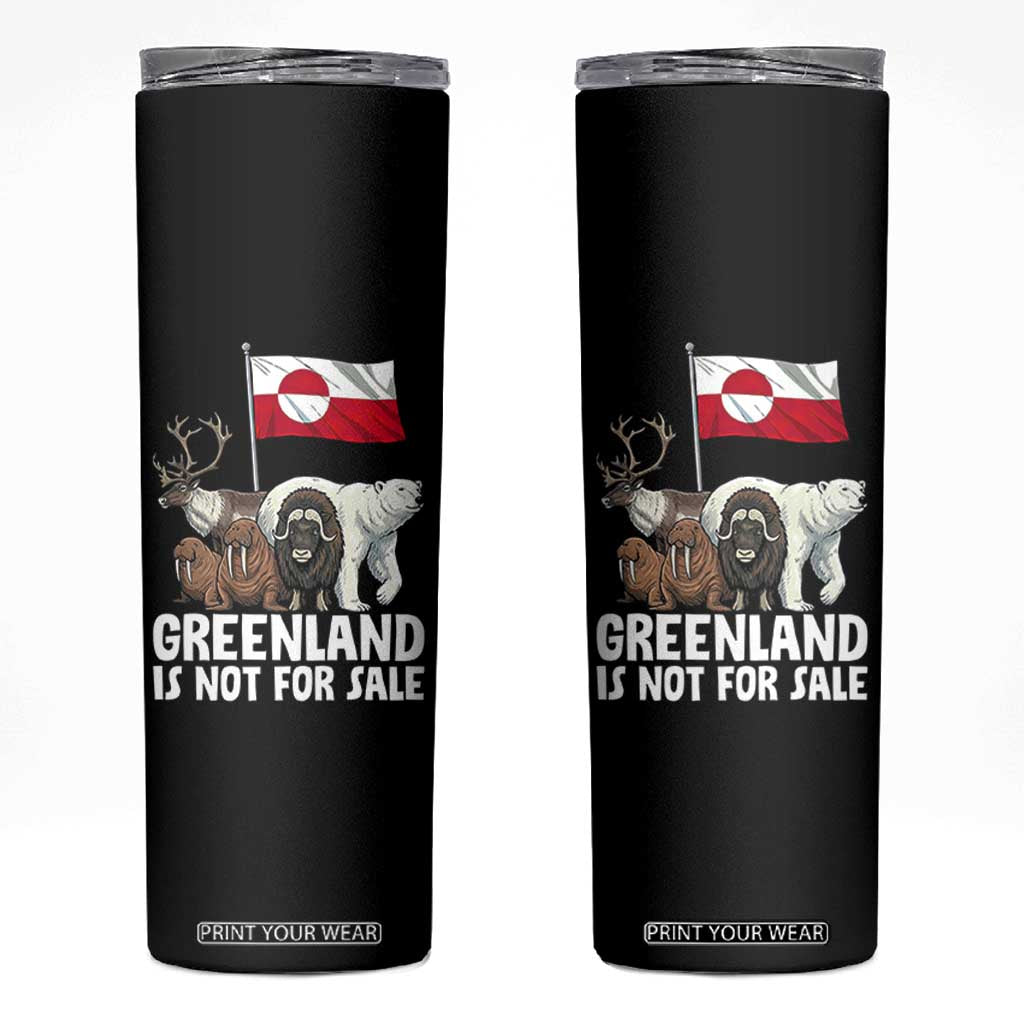 Greenland Is Not For Sale Skinny Tumbler Arctic Animal Resist Protest Greenland Flag TS02 Black Print Your Wear