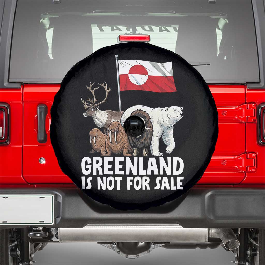 Greenland Is Not For Sale Spare Tire Cover Arctic Animal Resist Protest Greenland Flag TS02 Black Print Your Wear
